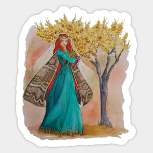 Watercolor Woodland Fairy with Moth Wings Sticker